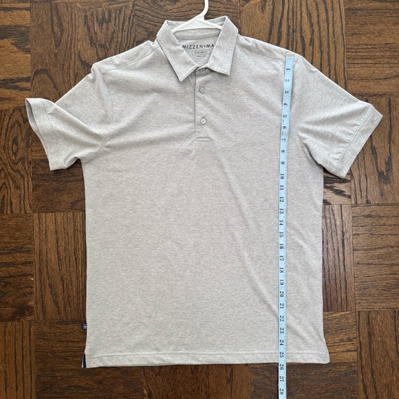 Mizzen+Main Men’s Versa Polo Medium Trim Light Heather Grey Like New - Picture 8 of 9